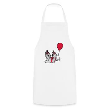 Birthday Cats 2 Friends - Cooking Apron - white - Front - AI Model Male 185 dark (185cm)
