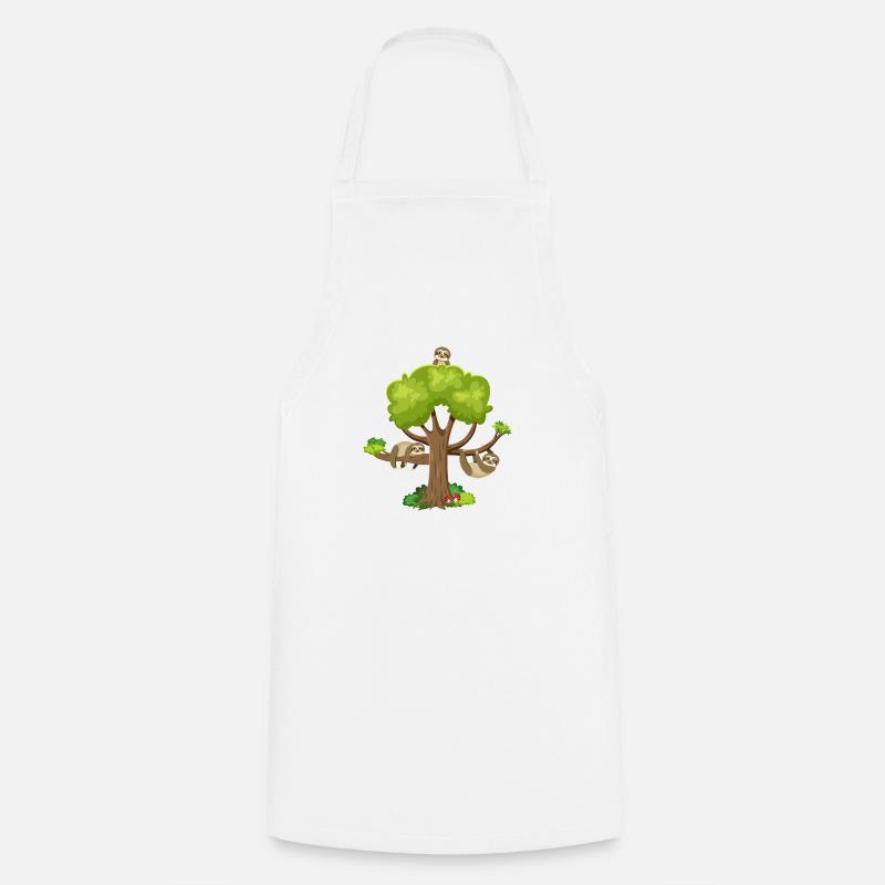 Sloth Tree - Cooking Apron - white
