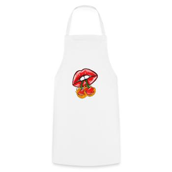 Cherry Fire - Cooking Apron - white - Front - AI Model Male 185 dark (185cm)