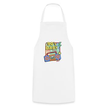 bébé des années 90 - Tablier de cuisine - blanc - Devant - AI Model Male 185 dark (185cm)