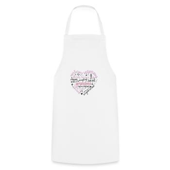 Mother's Day Heart 5 - Cooking Apron - white - Front - AI Model Male 185 dark (185cm)
