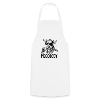 Mooolody - Cooking Apron - white - Front - AI Model Male 185 dark (185cm)