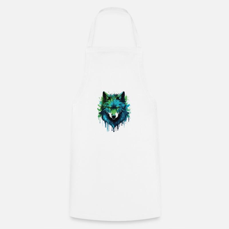 Loup Graffiti - Tablier de cuisine - blanc