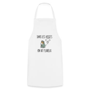 dans les vosges on vit pluvieux - Tablier de cuisine - blanc - Devant - AI Model Male 185 dark (185cm)