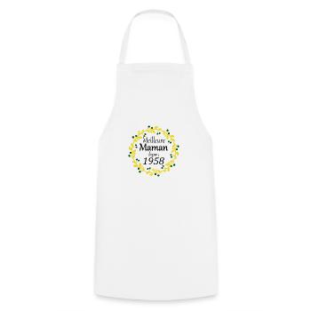 Meilleure Maman depuis 1958 - Tablier de cuisine - blanc - Devant - AI Model Male 185 dark (185cm)