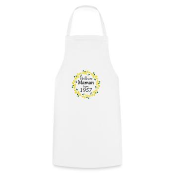 Meilleure Maman depuis 1957 - Tablier de cuisine - blanc - Devant - AI Model Male 185 dark (185cm)