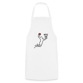 Basketballspieler Basketball - Kochschürze - Weiß - Vorne - AI Model Male 185 dark (185cm)