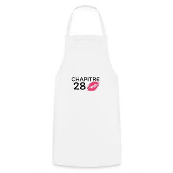 Chapitre 28 ans joyeux anniversaire - Tablier de cuisine - blanc - Devant - AI Model Male 185 dark (185cm)