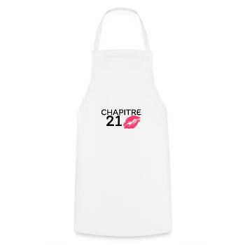 Chapitre 21 ans joyeux anniversaire - Tablier de cuisine - blanc - Devant - AI Model Male 185 dark (185cm)