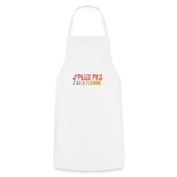 Je Peux Pas J'ai La Flemme Humour - Tablier de cuisine - blanc - Devant - AI Model Male 185 dark (185cm)