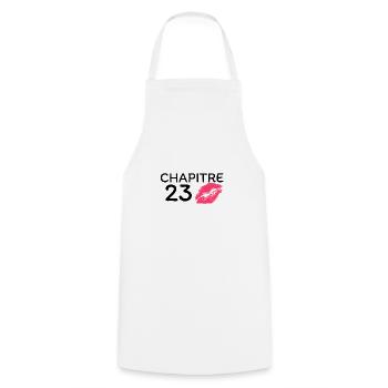 Chapitre 23 ans joyeux anniversaire - Tablier de cuisine - blanc - Devant - AI Model Male 185 dark (185cm)