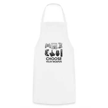 Gamer Game Play Online Computer Gaming Arcade Neon - Cooking Apron - white - Front - AI Model Male 185 dark (185cm)