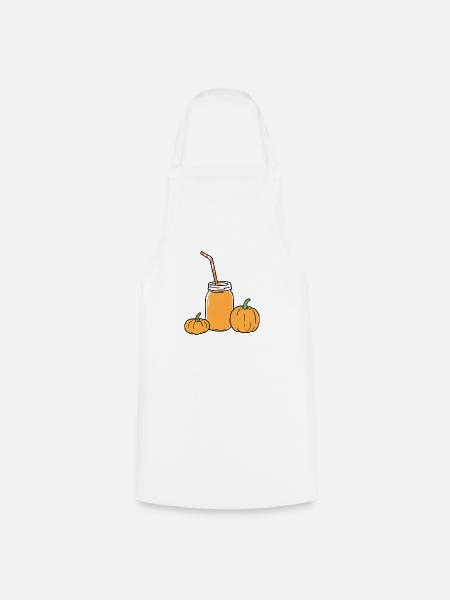 Kürbis Latte - Kochschürze - Weiß
