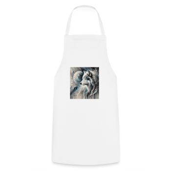 Abstract Wolf - Cooking Apron - white - Front - AI Model Male 185 dark (185cm)