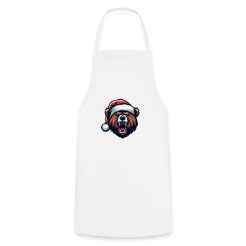 Ours Grizzly de noël - Tablier de cuisine - blanc - Devant - AI Model Male 185 dark (185cm)