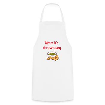 mmm it s chripsmassy designs - Tablier de cuisine - blanc - Devant - AI Model Male 185 dark (185cm)