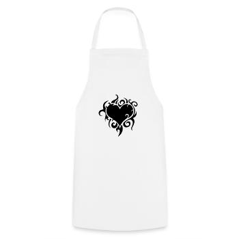 Coeur Flames - Tablier de cuisine - blanc - Devant - AI Model Male 185 dark (185cm)