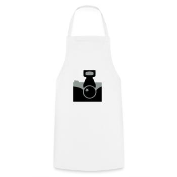 Kamera - Kochschürze - Weiß - Vorne - AI Model Male 185 dark (185cm)