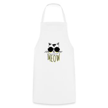 Cool Cat - Cooking Apron - white - Front - AI Model Male 185 dark (185cm)