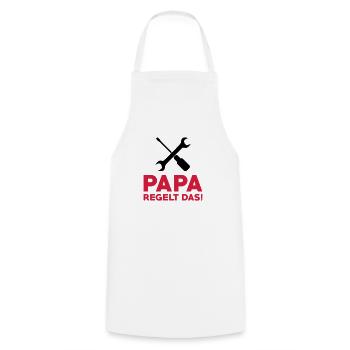 Papa regelt das - Kochschürze - Weiß - Vorne - AI Model Male 185 dark (185cm)