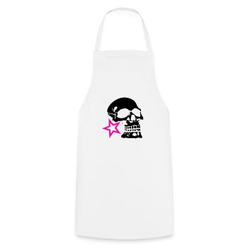 tete de mort crane profil etoile logo - Tablier de cuisine - blanc - Devant - AI Model Male 185 dark (185cm)