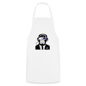 3D Ape Monkey Electroclub Casque motif - Tablier de cuisine - blanc - Devant - AI Model Male 185 dark (185cm)