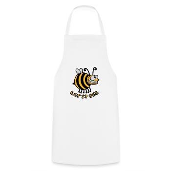 Thick crazy bee let it bee - Cooking Apron - white - Front - AI Model Male 185 dark (185cm)