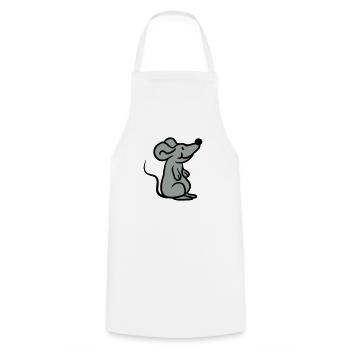 Little cute cute mouse - Cooking Apron - white - Front - AI Model Male 185 dark (185cm)