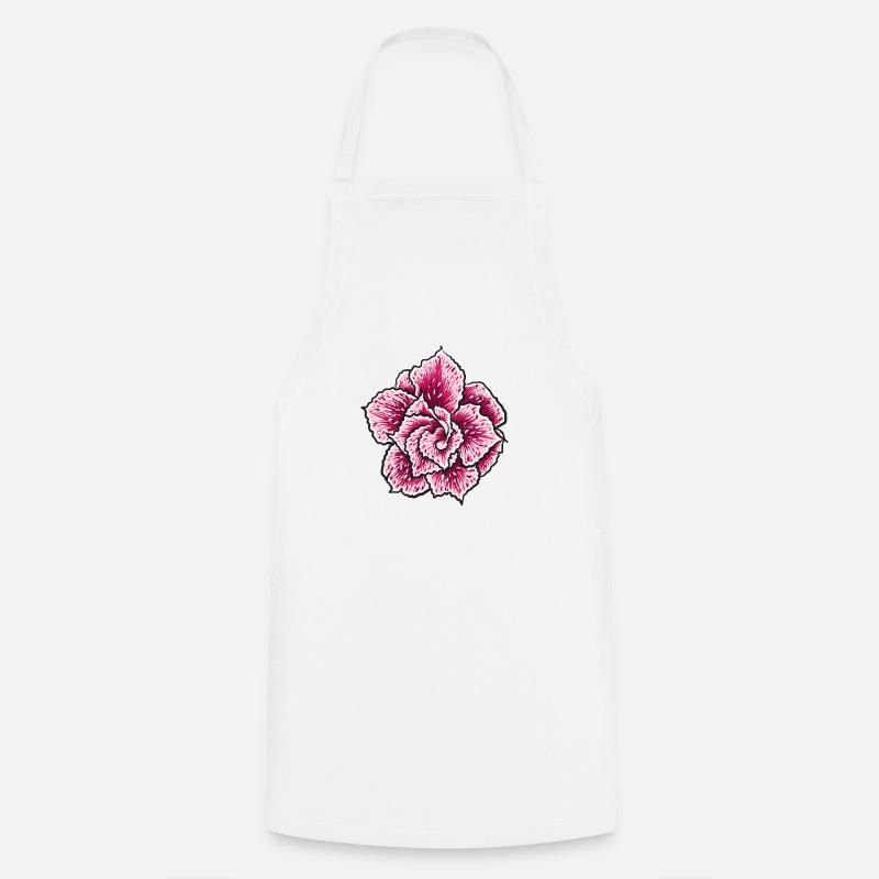 Flower - Cooking Apron - white