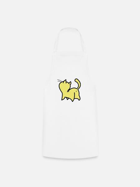 gelbe katze - Kochschürze - Weiß