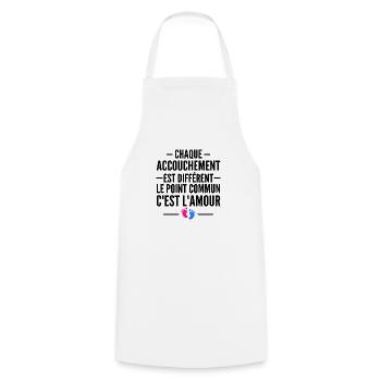 enceinte / humour accouchement / future maman - Tablier de cuisine - blanc - Devant - AI Model Male 185 dark (185cm)