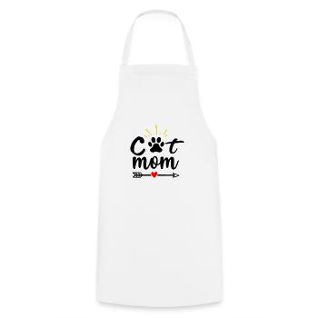 Cat mom - Cooking Apron - white - Front - AI Model Male 185 dark (185cm)