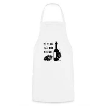 I never say no to Vino! - Cooking Apron - white - Front - AI Model Male 185 dark (185cm)
