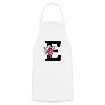 Floral Letter - Cooking Apron - white - Front - AI Model Male 185 dark (185cm)