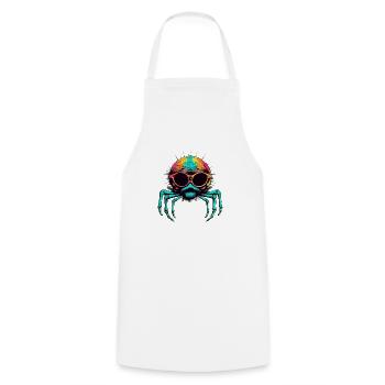 Mikala l'araignée à lunettes - Tablier de cuisine - blanc - Devant - AI Model Male 185 dark (185cm)