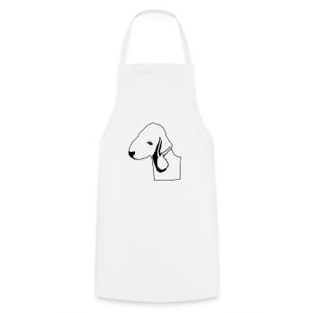 Bedlington Terrier - Cooking Apron - white - Front - AI Model Male 185 dark (185cm)