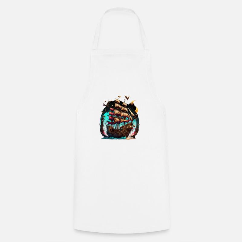 Bateau pirate - Tablier de cuisine - blanc