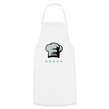 Chef's hat 5 star chef - Cooking Apron - white - Front - AI Model Male 185 dark (185cm)