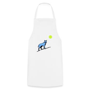 Wolf Moon - Cooking Apron - white - Front - AI Model Male 185 dark (185cm)