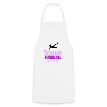 frauen fußball - Kochschürze - Weiß - Vorne - AI Model Male 185 dark (185cm)