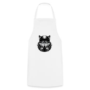 Urban Wolf - Cooking Apron - white - Front - AI Model Male 185 dark (185cm)