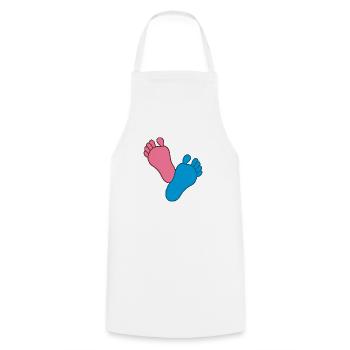 Bébé Pieds Fille Garçon - Tablier de cuisine - blanc - Devant - AI Model Male 185 dark (185cm)