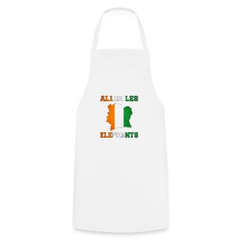 Allez Les Éléphant Maillot de Pied Côte d'Ivoire - Tablier de cuisine - blanc - Devant - AI Model Male 185 dark (185cm)