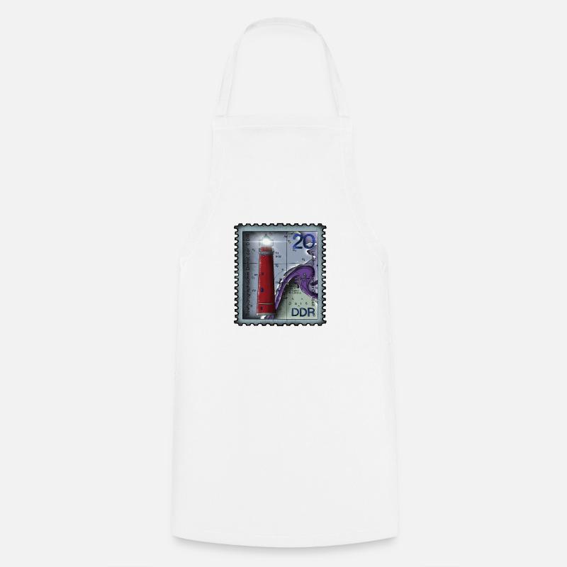 Lighthouse Stamp - Cooking Apron - white