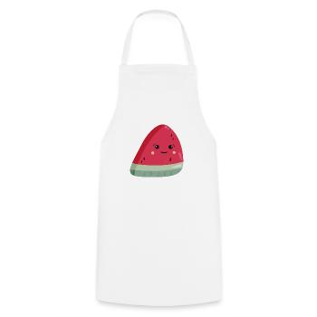 Pastèque Kawaii - Tablier de cuisine - blanc - Devant - AI Model Male 185 dark (185cm)