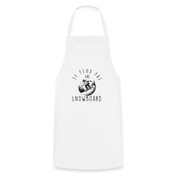 Je peux pas, j'ai Snowboard - Tablier de cuisine - blanc - Devant - AI Model Male 185 dark (185cm)