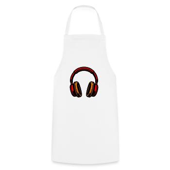Kopfhörer Symbol Musik - Kochschürze - Weiß - Vorne - AI Model Male 185 dark (185cm)