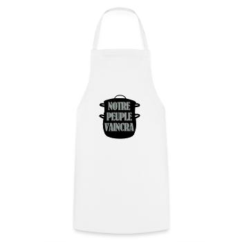 Notre peuple vaincra - Tablier de cuisine - blanc - Devant - AI Model Male 185 dark (185cm)