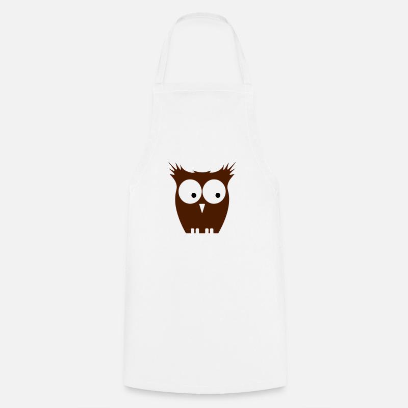 Owl - Cooking Apron - white