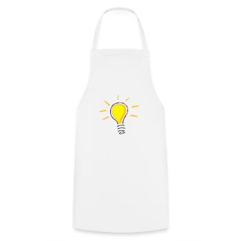 Gelbe Glühlampe angeschaltet - Kochschürze - Weiß - Vorne - AI Model Male 185 dark (185cm)